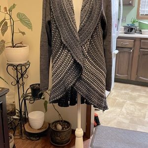 Gray and Black Sweater Jacket/ Cardigan